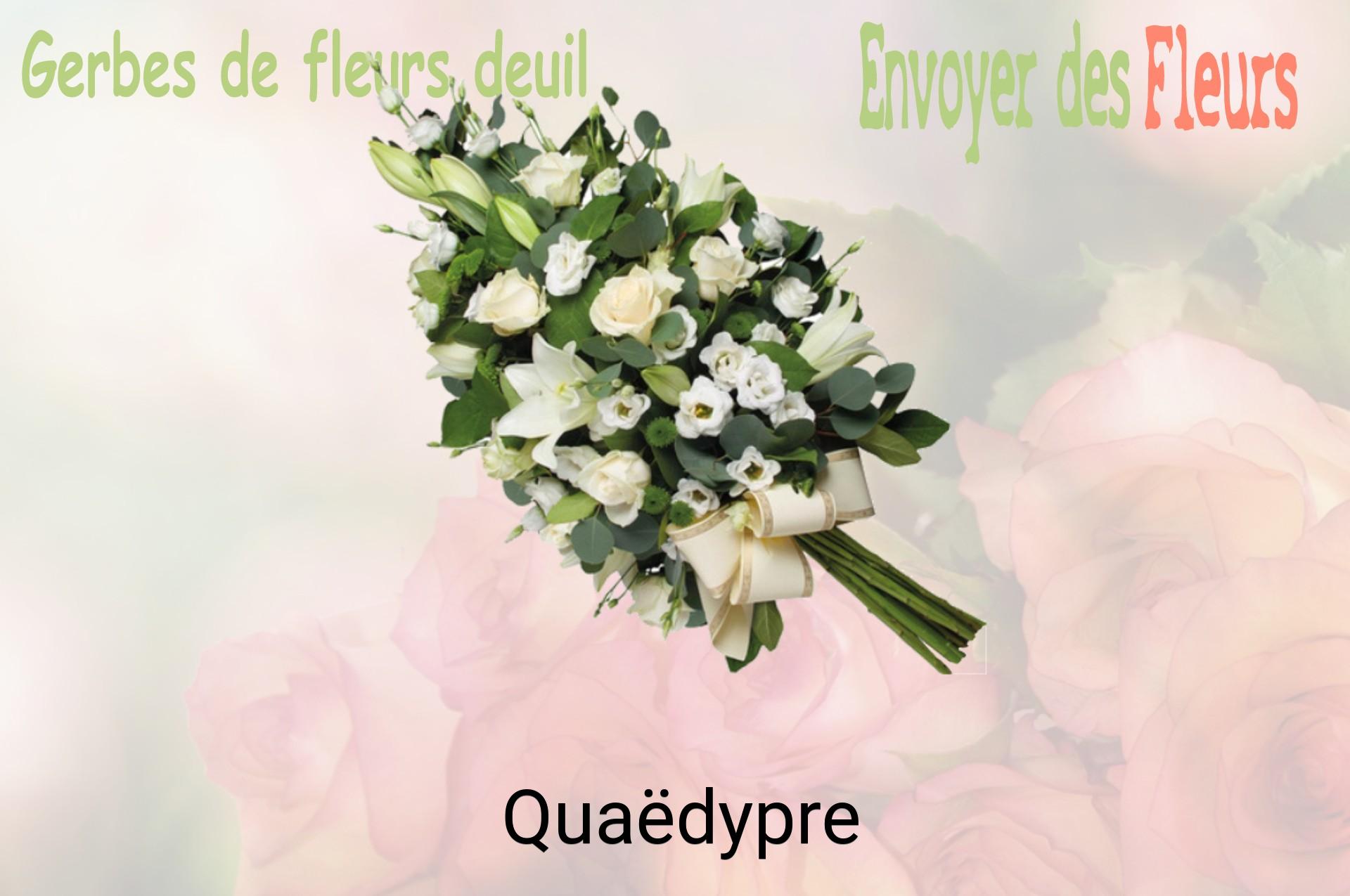 Gerbe de fleurs de deuil livrée à Quaëdypre
